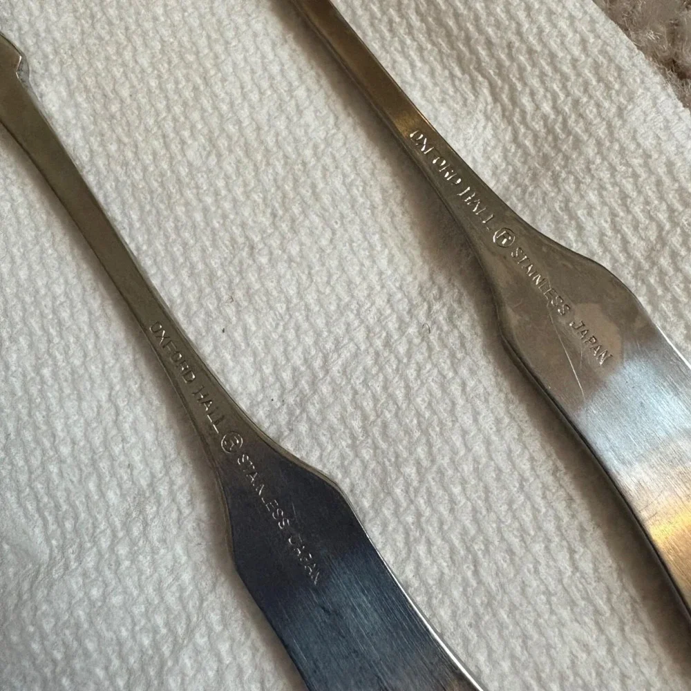 Set Of 8 Vintage Oxford Hall Stainless Japan‎ Appetizer/Cocktail Forks
